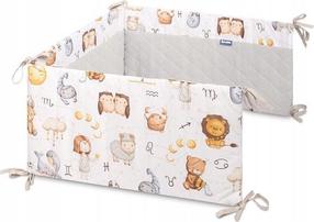 Apsauginis bortelis Sensillo Muslin Zodiac, rudas/baltas/pilkas, 120 cm x 60 cm