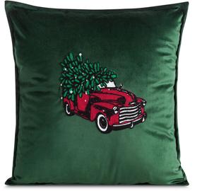 Kalėdinis dekoratyvinės pagalvėlės užvalkalas PSWA-219, žalia, 45 cm x 45 cm