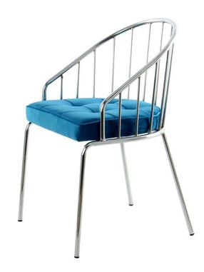 Valgomojo kėdė Kayoom Palma 110 6LGNC, blizgi, mėlyna/chromo, 51 cm x 51 cm x 83 cm