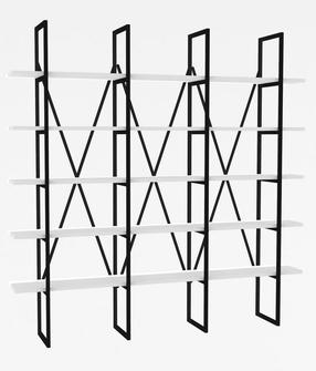 Pastatoma lentyna Kalune Design Beylerbeyi 835PUQ3651, balta/juoda, 160 cm x 26 cm x 160 cm