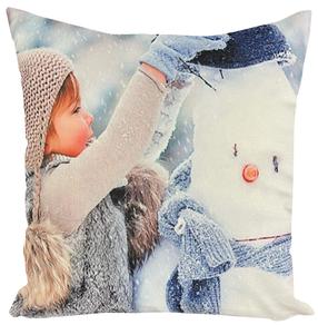 Kalėdinis dekoratyvinės pagalvėlės užvalkalas JCLA-07, balta/mėlyna/pilka, 40 cm x 40 cm