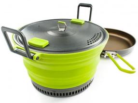 Puodas GSI Outdoors Escape HS, aliuminis/nailonas/silikonas, 22.9 cm, 3 l, žalia/pilka