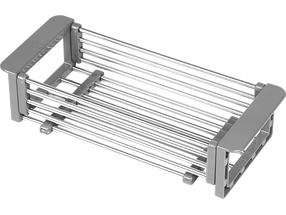 Indų džiovykla Kuchinox, 38.8 cm x 16 cm x 9 cm, nerūdijantysis plienas/abs plastikas, pilka/chromo