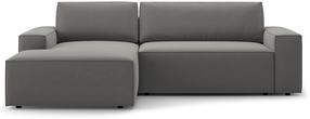 Kampinė sofa - lova Micadoni Jodie Bluvel 13, pilka, kairinė, 246 x 151 cm x 86 cm