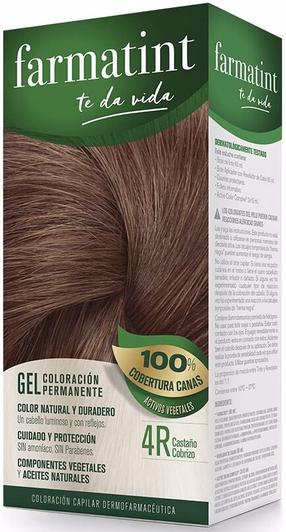 Plaukų dažai Farmatint Permanent Color Gel, copper chestnut, 4R, 150 ml