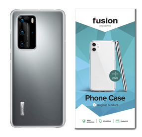 Telefono dėklas Fusion, Huawei P40 Pro, skaidri