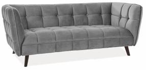 Sofa Castello Velvet 3, pilka, 200 x 60 cm x 78 cm