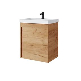 Vonios spintelė su praustuvu Riva, ąžuolo, 35.8 cm x 45.5 cm x 54 cm