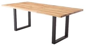 Valgomojo stalas MC Akcent Rockford, ąžuolo/juoda, 180 cm x 90 cm x 76 cm