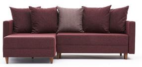 Kampinė sofa - lova Hanah Home Aydam, bordo, kairinė, 150 x 215 cm x 80 cm