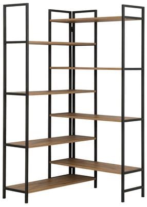 Knygų lentyna Kalune Design Edra Rafix, ruda/juoda, 94 cm x 94 cm x 177 cm