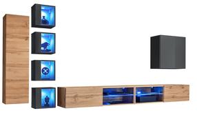 Svetainės baldų komplektas ASM Switch XXVI, vidaus, ąžuolo/grafito