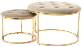 Taburetė Kayoom Becky 825, aukso/šviesiai ruda, 60 cm x 60 cm x 41 cm