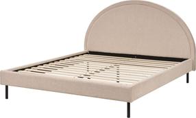 Lova dvigulė Beliani Margut, 160 x 200 cm, smėlio, be čiužinio, su grotelėmis