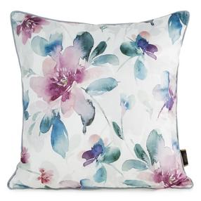 Dekoratyvinės pagalvėlės užvalkalas Velvet 154, balta/turkio/violetinė, 45 cm x 45 cm