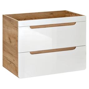 Vonios spintelė po praustuvu Hakano Arcade, ąžuolo/balta, 46 cm x 60 cm x 59 cm