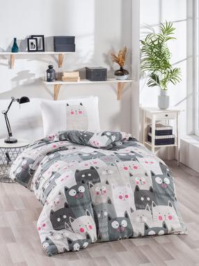 Patalynės užvalkalų komplektas Mijolnir Kediler 143EPJ8713, baltas/rožinis/pilkas, 140 x 200 cm