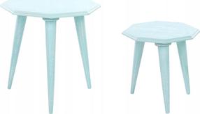 Kavos staliukų komplektas Beliani Kanri, šviesiai mėlynas, 42 cm x 42 cm x 45 cm, 2 vnt.
