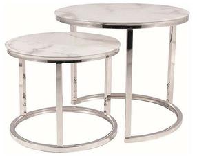 Kavos staliukų komplektas Atlanta 60 II, marmuro, 53 cm x 53 cm x 45 cm, 2 vnt.