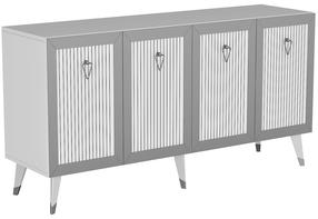 Komoda Kalune Design Bare 475OLV1736, balta/sidabro, 40 cm x 150 cm x 80 cm