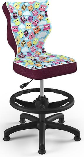 Vaikiška darbo kėdė Petit HC+F ST32, 37 x 35 x 95 cm, juoda/violetinė/įvairių spalvų