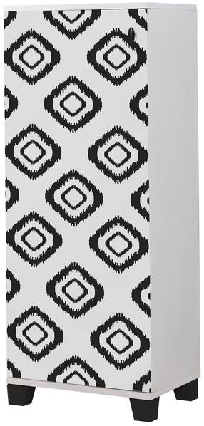 Batų dėžė Kalune Design Filinta Fas, balta/juoda, 38 cm x 50 cm x 127 cm