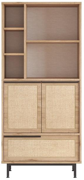 Spinta Kalune Design ON9B-SU, ąžuolo/riešuto, 74.8 cm x 35.5 cm x 161.6 cm