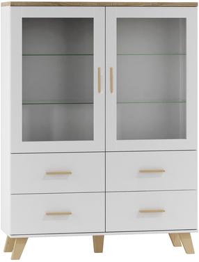 Vitrina Cama Meble Lotta 2D4D, balta, 45 cm x 120 cm x 160 cm