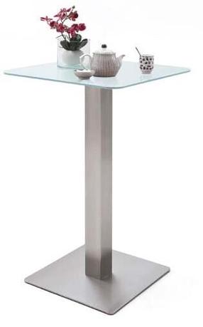 Baro stalas MC Akcent Zarina 2, baltas, 70 cm x 70 cm x 105 cm