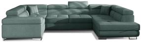 Kampinė sofa Letto Cover 70, žalia, dešininė, 202 x 340 cm x 90 cm