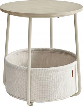 Kavos staliukas Vasagle, kreminė, 45 cm x 45 cm x 50 cm