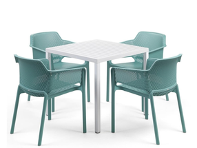 Lauko baldų komplektas Net/Cube 80 Tortora, baltas/žalias, 4 vietų