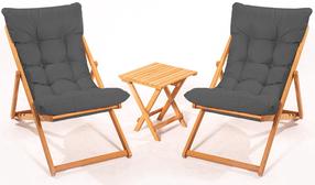 Lauko baldų komplektas Floriane Garden MY005, pilkas/medžio, 2 vietų