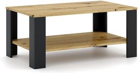 Kavos staliukas Tagus, ąžuolo/juoda, 100 cm x 60 cm x 44 cm