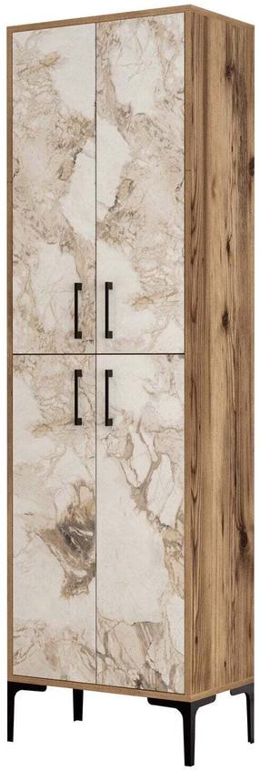 Spinta Kalune Design Berlin A Marble, riešuto/šviesiai ruda, 60 cm x 35 cm x 200 cm