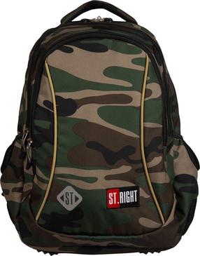Mokyklinė kuprinė St.Right St.Right Bp-26 Moro, žalia, 17 cm x 27 cm x 39 cm