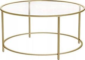 Kavos staliukas Leobert LGT21G, aukso, 80 cm x 80 cm x 45.5 cm