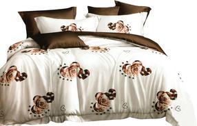 Patalynės užvalkalų komplektas PME-534 PME-531, rudas/baltas, 160 x 200 cm