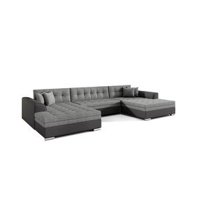 Kampinė sofa Vento Berlin 02, Soft 11, juoda/tamsiai pilka, 165 x 355 cm x 80 cm
