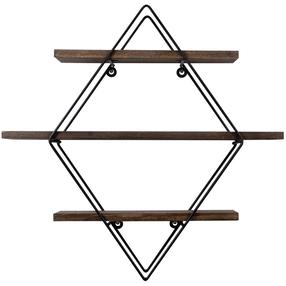 Sieninė lentyna Kalune Design Erysimum, juoda/riešuto, 60 cm x 15 cm x 40 cm