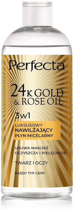 Micelinis vanduo Perfecta 24K Gold & Rose Oil Luxurious 3-in-1 moisturizing micellar fluid, 400.0 ml