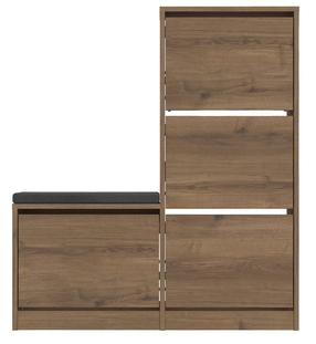 Batų spintelė Kalune Design Dude, ruda, 26 cm x 105 cm x 118.5 cm