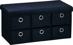 Batų suoliukas su spintele Kesper, juoda, 76 cm x 38 cm x 38 cm