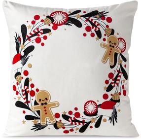 Kalėdinis dekoratyvinės pagalvėlės užvalkalas PSWA-175, ruda/balta/raudona, 45 cm x 45 cm