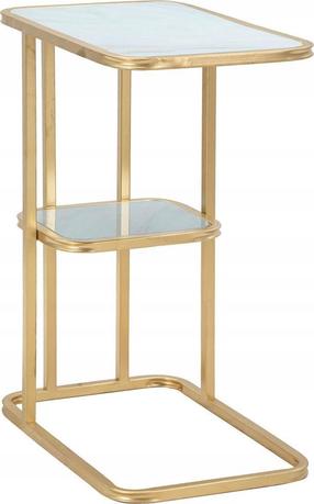 Kavos staliukas Ferretti, aukso/baltas, 46 cm x 30 cm x 60 cm