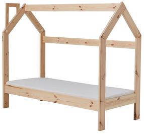 Vaikiška lova viengulė Pinio House, ruda, 70 x 160 cm, be patalynės dėžės, be čiužinio