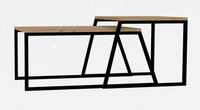 Kavos staliukas Kalune Design Boyce, ąžuolo/juoda, 75 cm x 50 cm x 37 cm