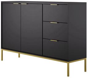 Komoda Kocot Kids Austin, aukso/juoda, 40 cm x 150 cm x 104 cm