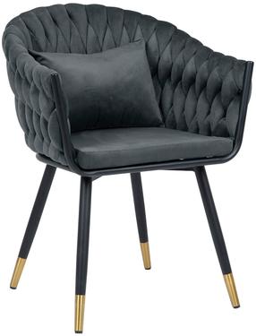 Valgomojo kėdė Home4you Flora 10401, matinė, tamsiai pilka, 61 cm x 63 cm x 83 cm