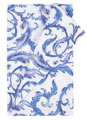 Staltiesė stačiakampė Home4you Loneta, mėlyna/balta, 136 x 250 cm